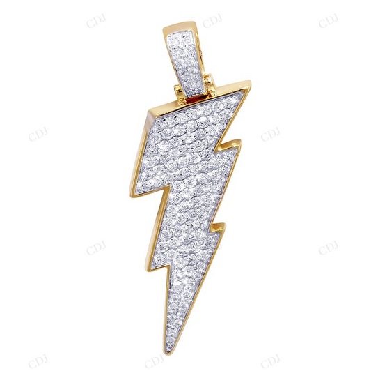 Classic 1 CTW Moissanite Silver Thunderbolt Pendant CustomDiamJewel