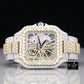 Fabulous Moissanite Skeleton Dual Tone Watch For Men's Watch customdiamjewel