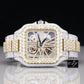 41mm Cartier Skeleton Two Tone Moissanite Diamond Watch customdiamjewel