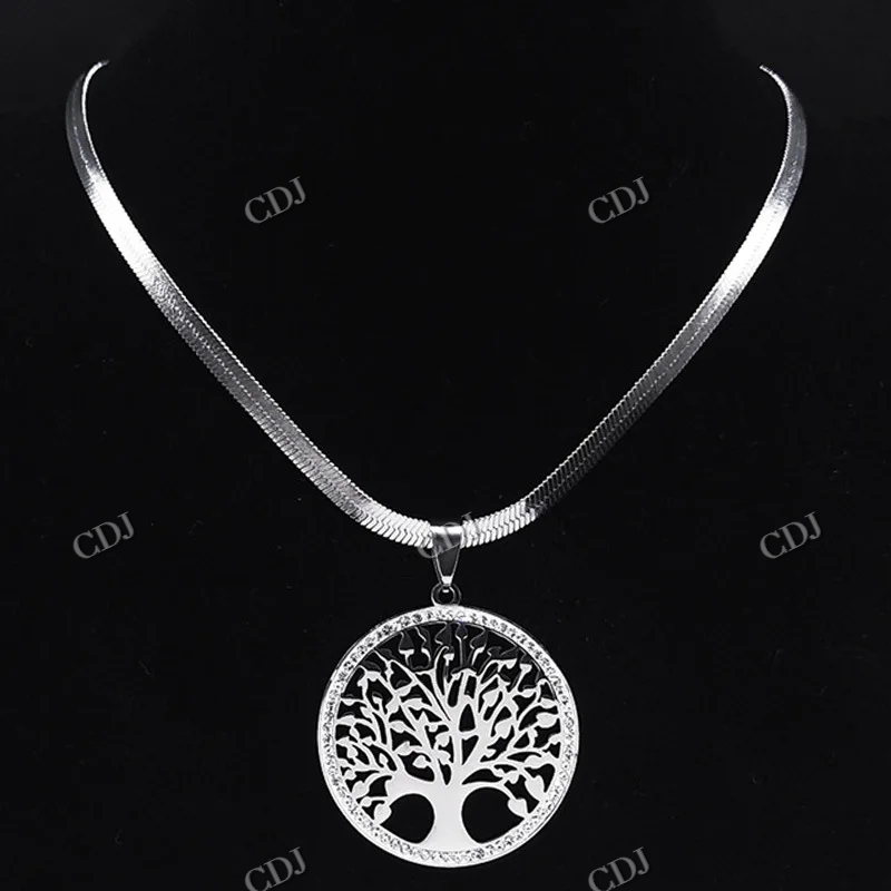 Custom Tree Design Round Hip Hop Diamond Pendant hip hop jewelry CustomDiamJewel