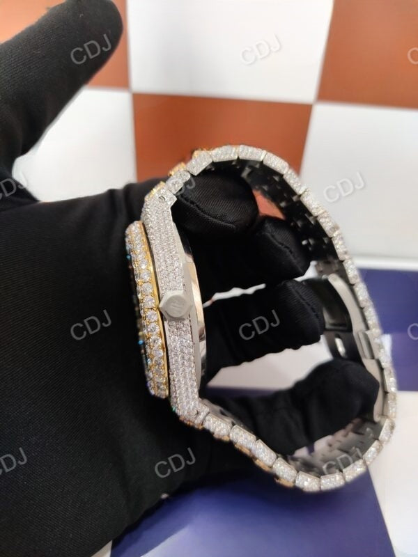 Iced Out Diamond Yellow/White AP Modified Watch customdiamjewel