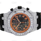 Silicon Belt Bezel Moissanite Diamond Black Dial Watch customdiamjewel