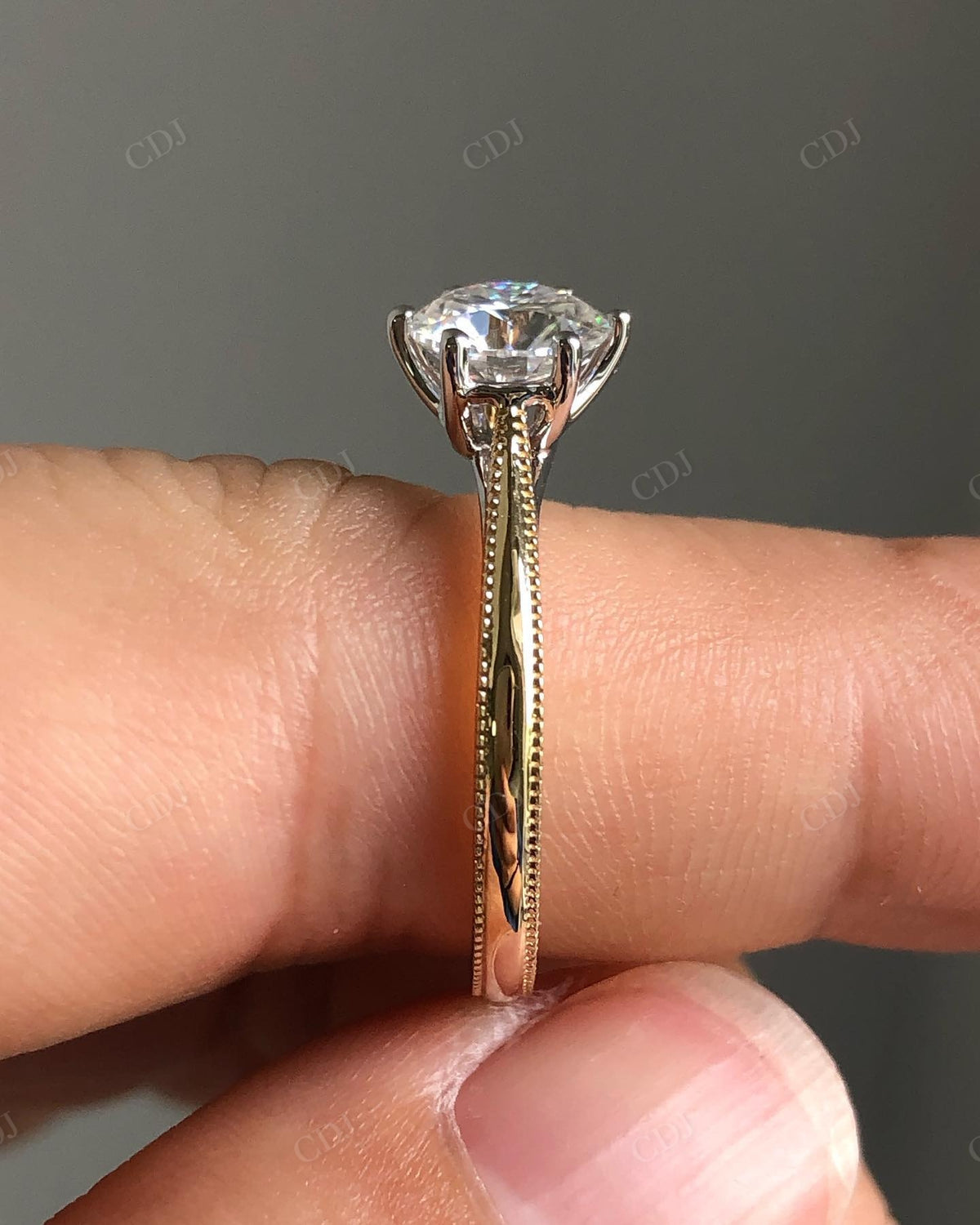 Round Cut Lab Grown Diamond Solitaire Ring customdiamjewel