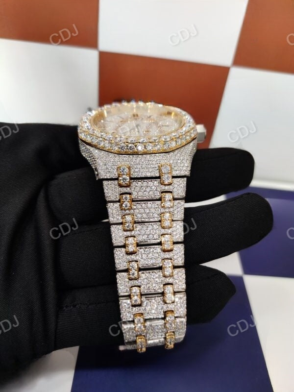 Iced Out Diamond Yellow/White AP Modified Watch customdiamjewel