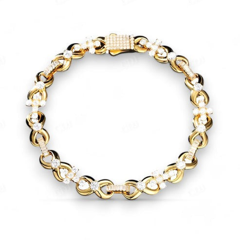 Iced Out Cross Infinity 10K Solid Gold Lab Grown Diamond Chain hip hop jewelry CustomDiamJewel