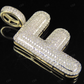 1.5" 0.80 CTW 10K Gold Natural Diamond Initial F Letter Pendant CustomDiamJewel