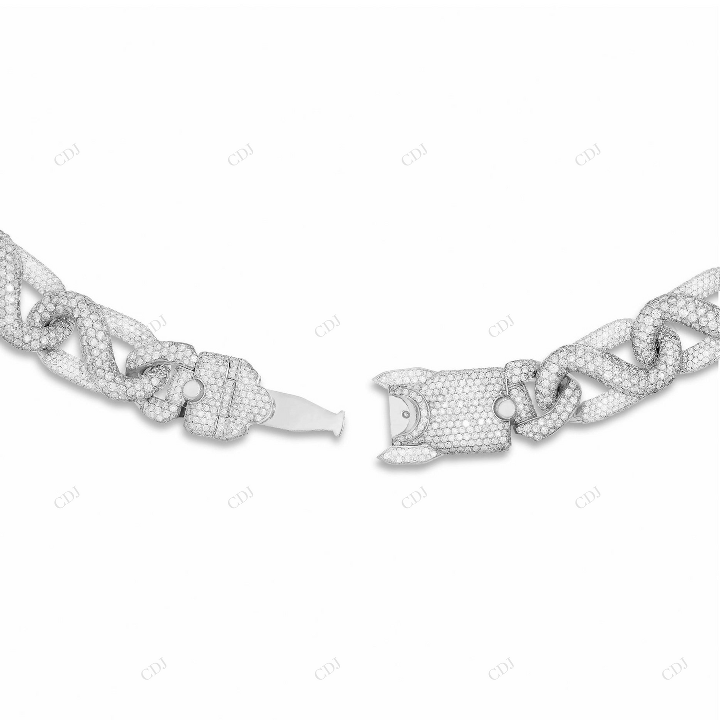 Two Tone Moissanite Yellow Gold Plated Cuban Link Chain CustomDiamJewel