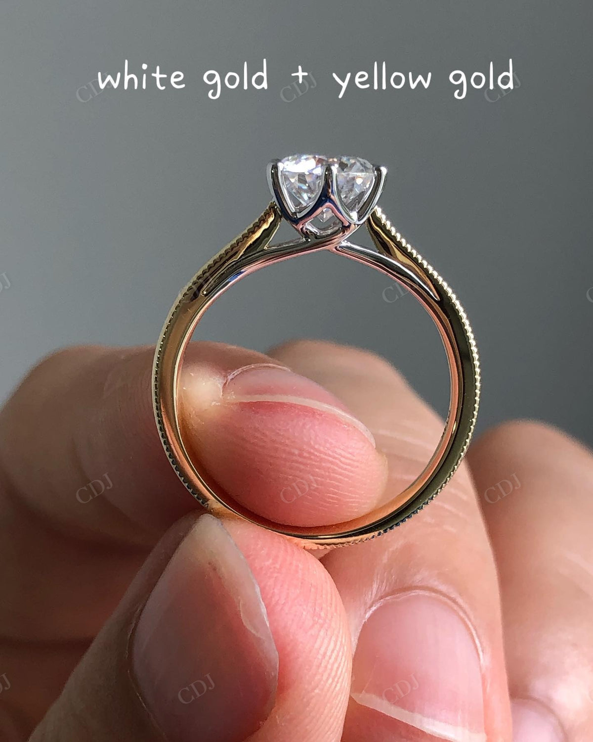 Round Cut Lab Grown Diamond Solitaire Ring customdiamjewel