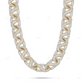 Two Tone Moissanite Yellow Gold Plated Cuban Link Chain CustomDiamJewel