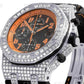 Silicon Belt Bezel Moissanite Diamond Black Dial Watch customdiamjewel