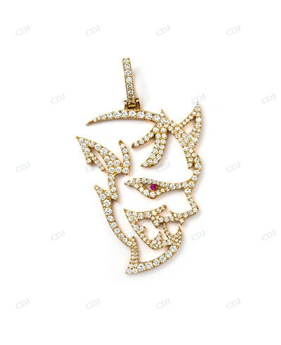 Sterling Silver Yellow Gold plated Line Face Pendant hip hop jewelry CustomDiamJewel