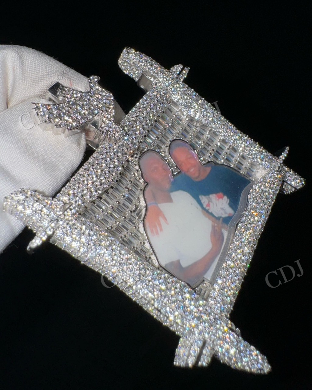 925 Silver Custom Photo Frame Pendant hip hop jewelry customdiamjewel   