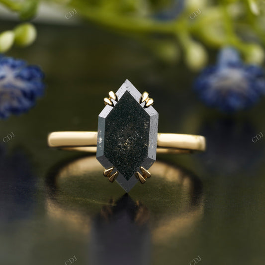 Hexagon Shaped Black Moissanite Ring