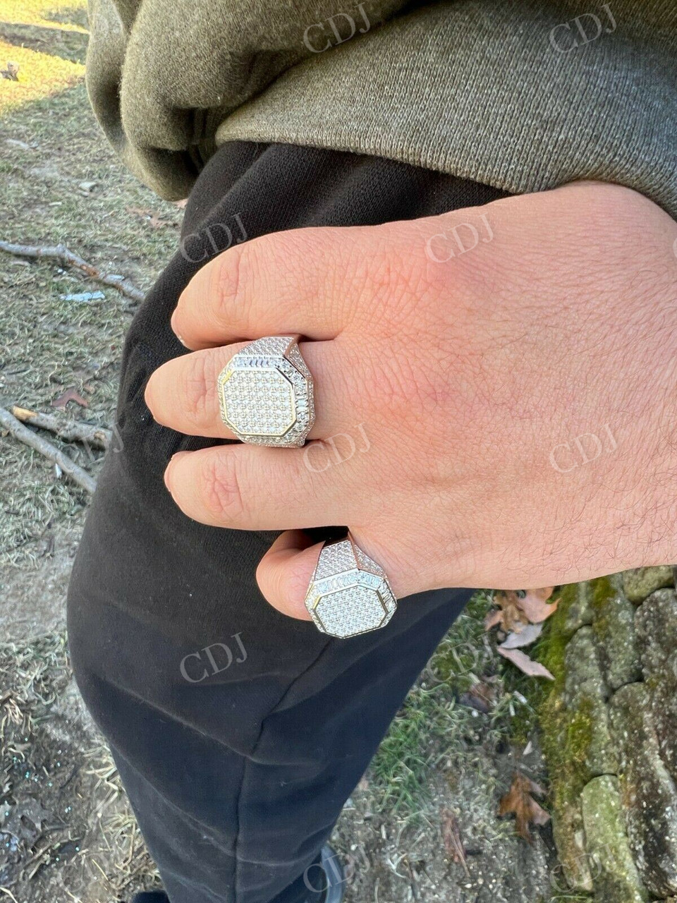 Men's Hip hop Large Diamond Ring  customdiamjewel   