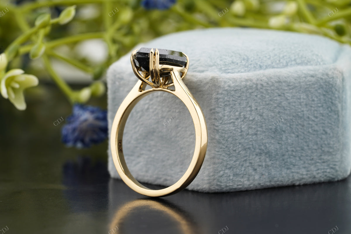 Hexagon Shaped Black Moissanite Ring