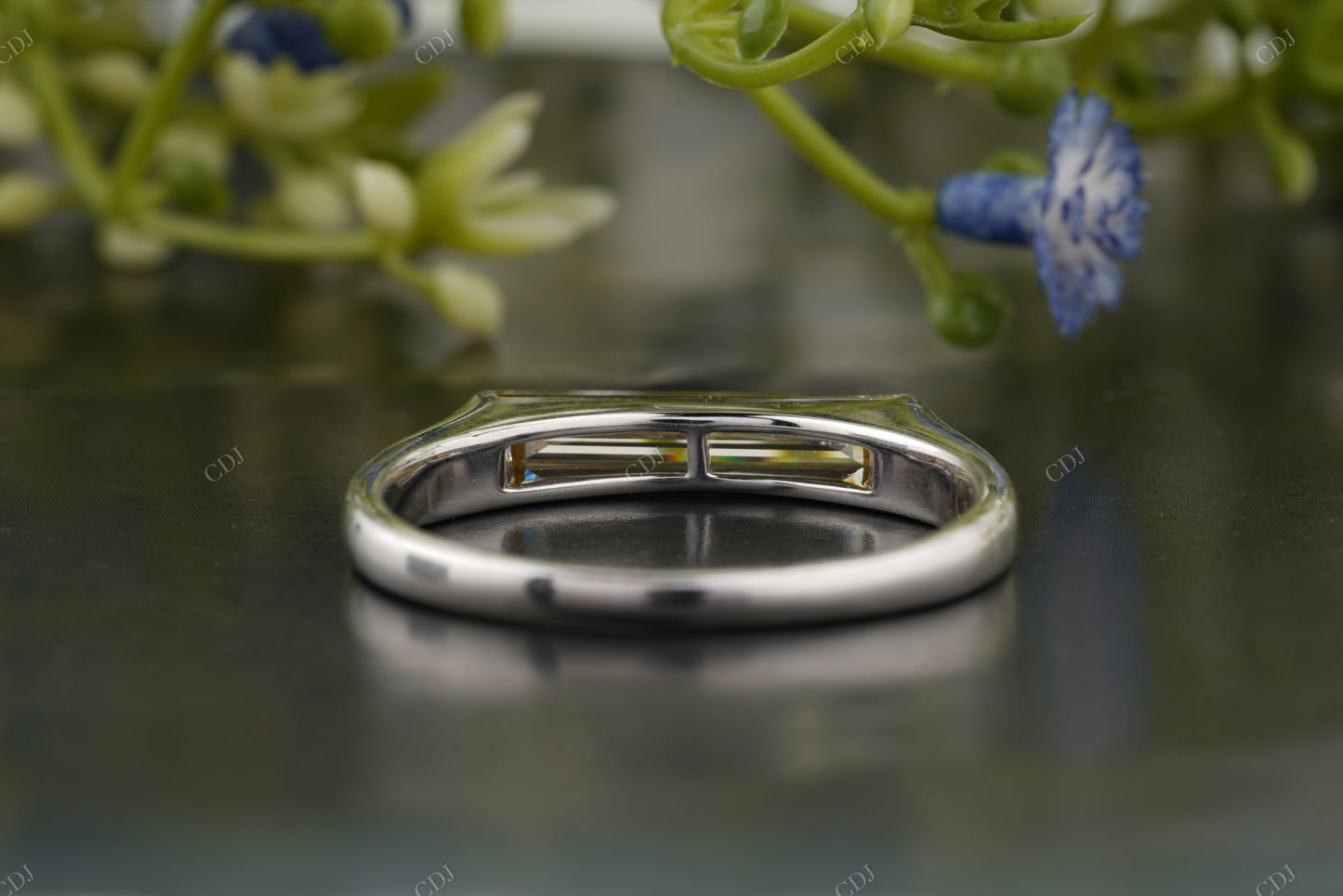 Long Baguette Moissanite Diamond Band