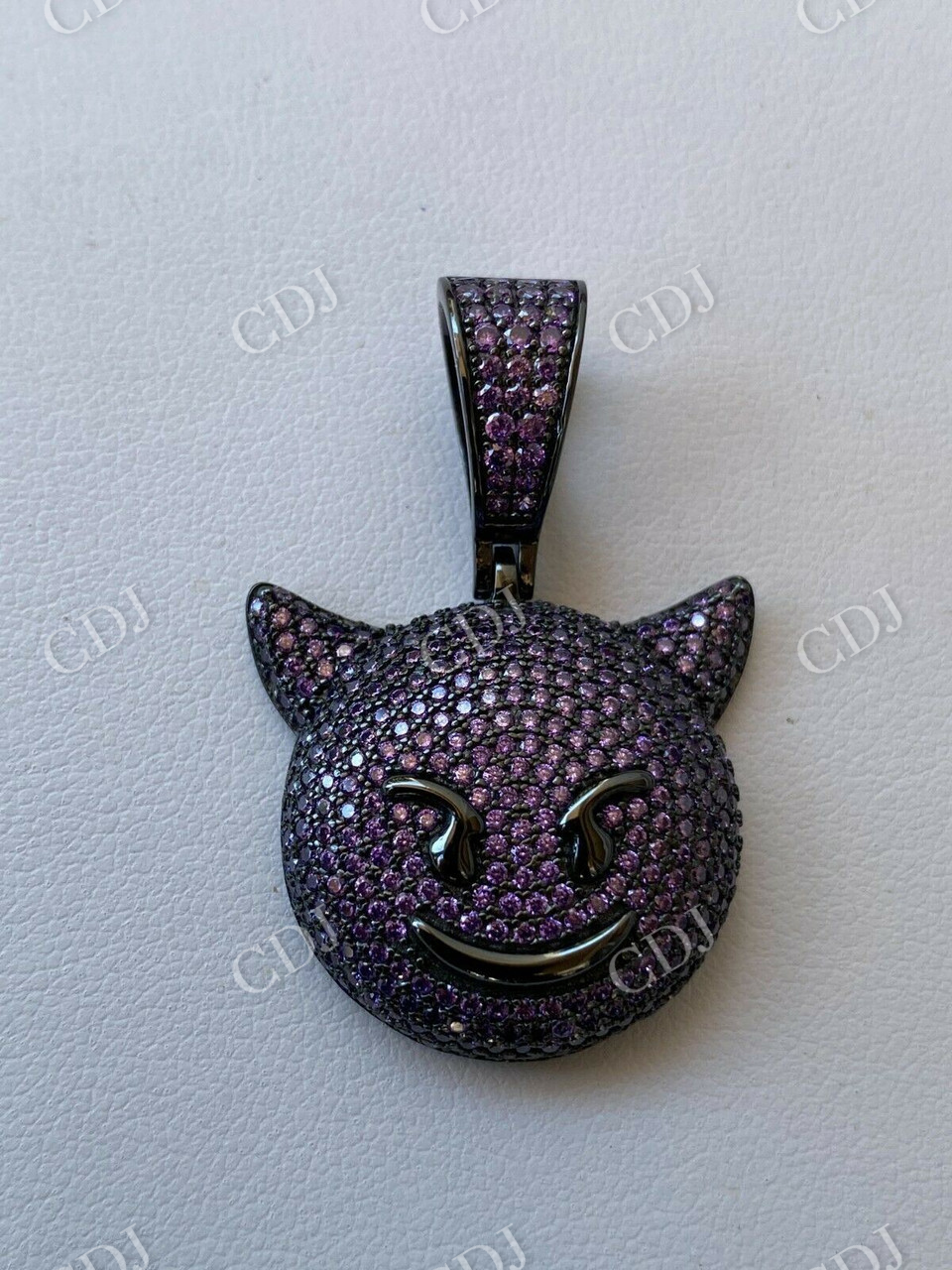 Smiling Devil Emoji Pendant  customdiamjewel   