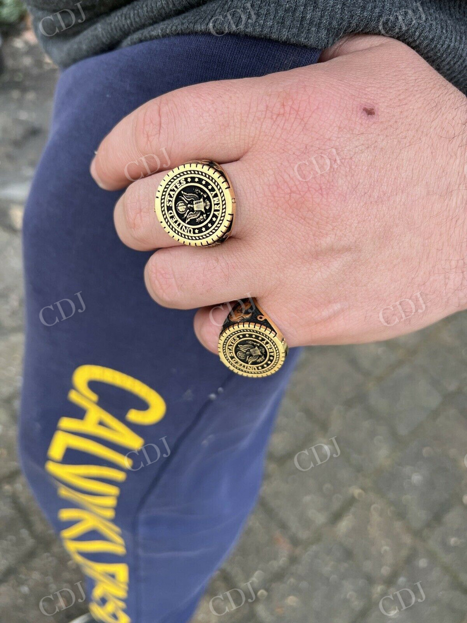 14K Gold Men's Ring  customdiamjewel   