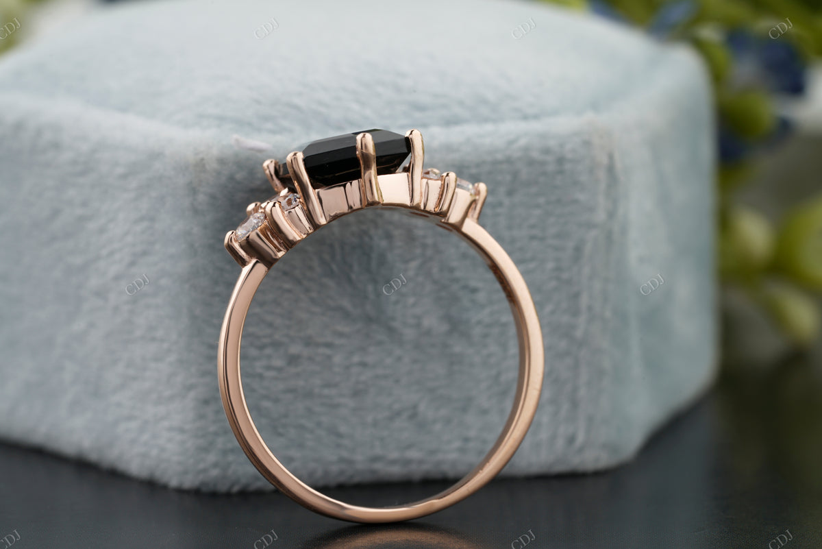 Hexagon Moissanite Rose Gold Ring