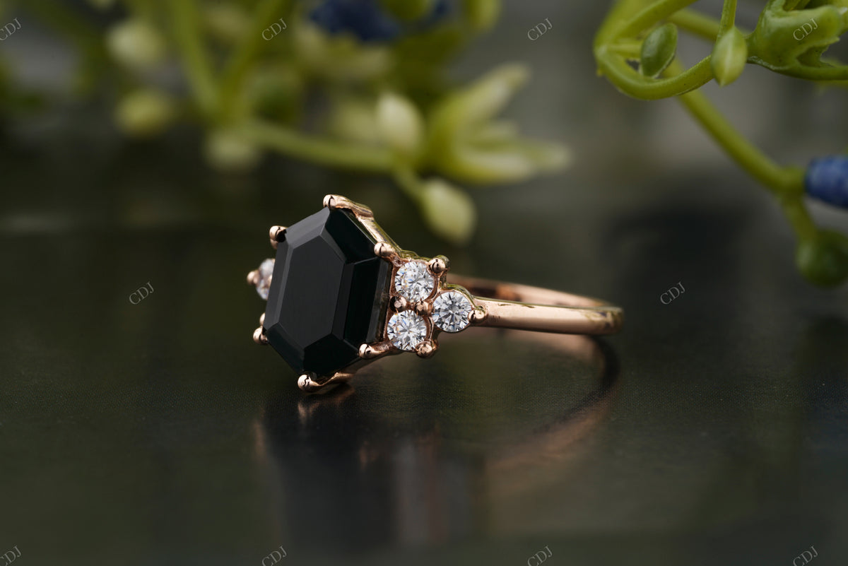 Hexagon Moissanite Rose Gold Ring
