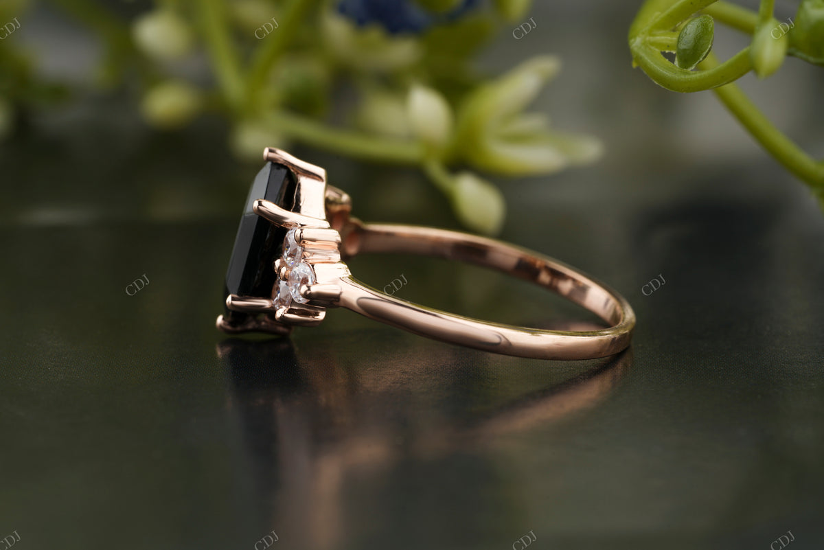 Hexagon Moissanite Rose Gold Ring