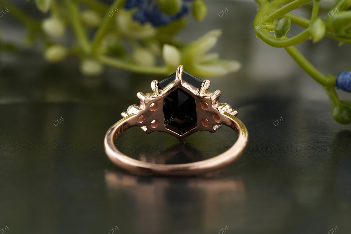 Hexagon Moissanite Rose Gold Ring