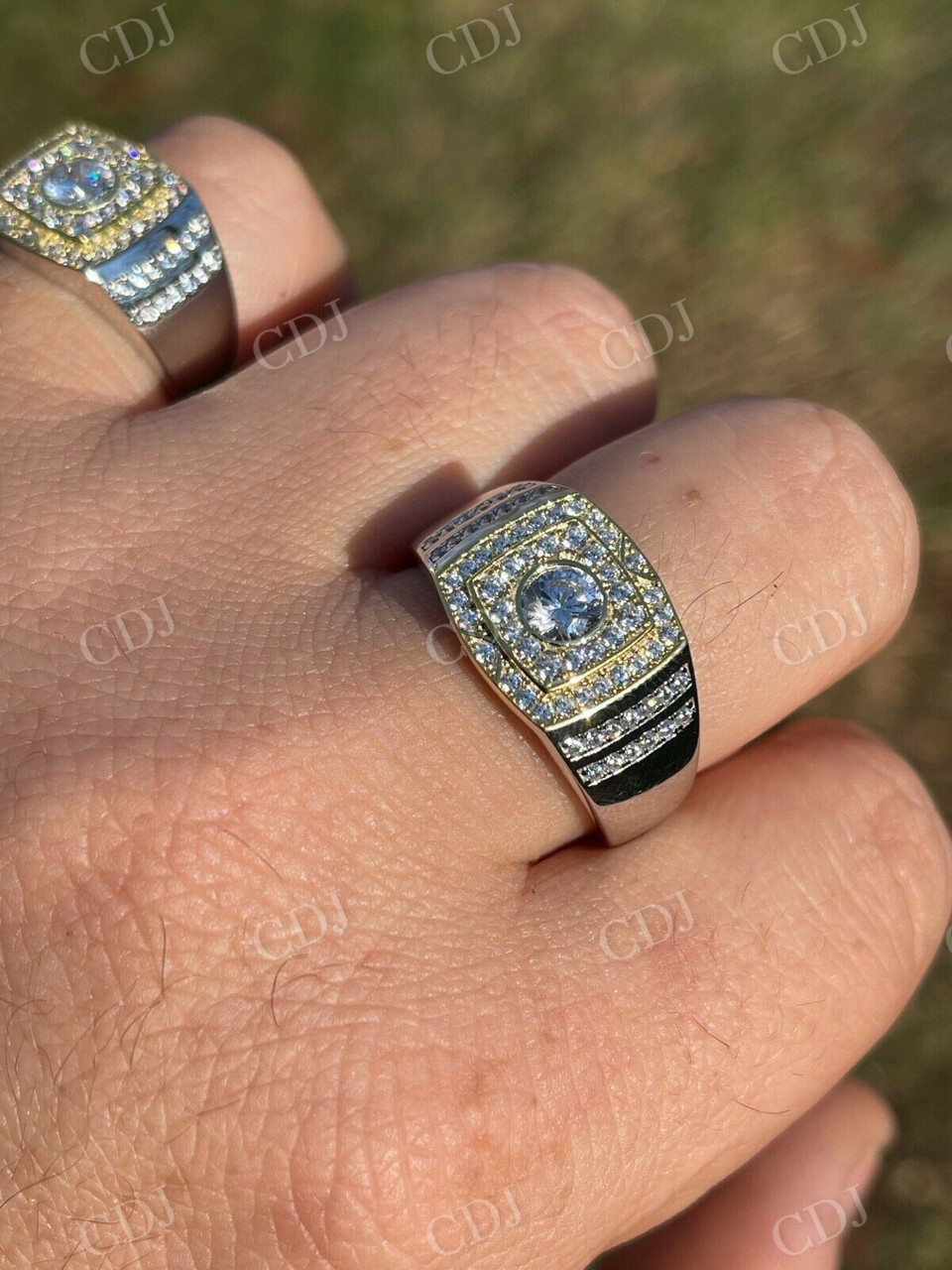 Bezel Iced Out Solitaire Hip Hop ring  customdiamjewel   