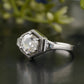 Hexagon Lab-Grown Diamond Milgrain Halo  Ring