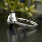 Hexagon Lab-Grown Diamond Milgrain Halo  Ring