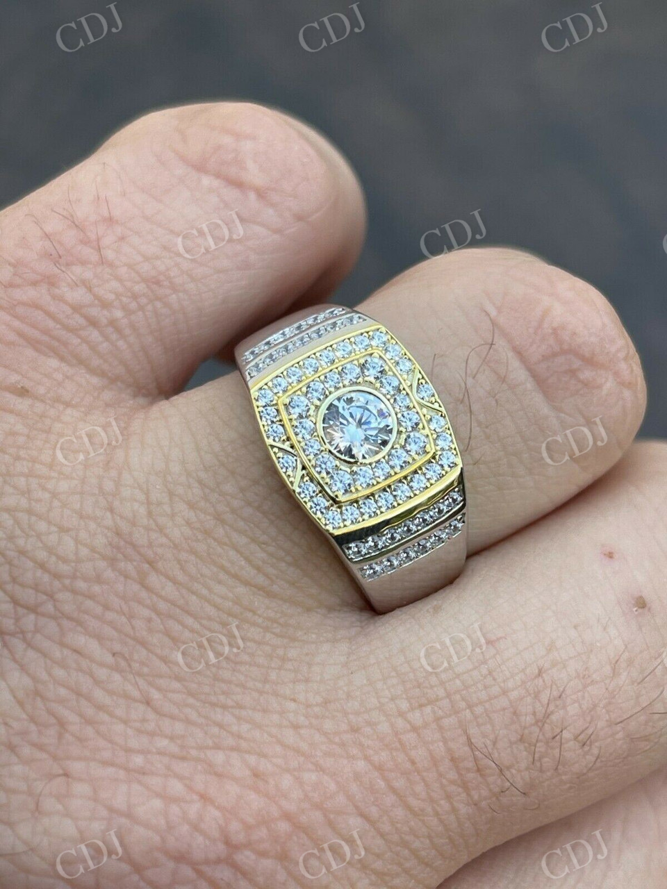 Bezel Iced Out Solitaire Hip Hop ring  customdiamjewel   