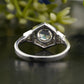 Hexagon Lab-Grown Diamond Milgrain Halo  Ring