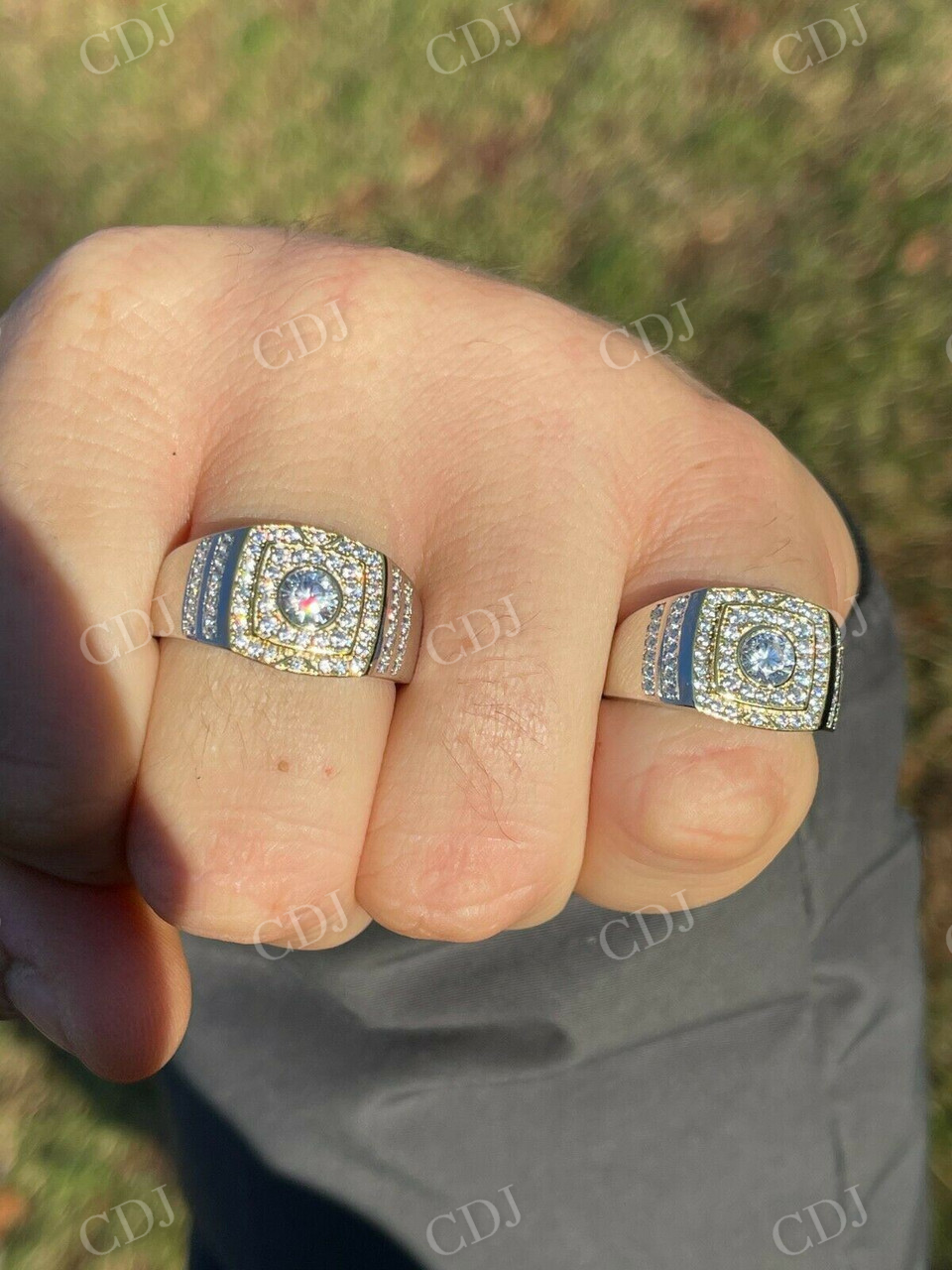 Bezel Iced Out Solitaire Hip Hop ring  customdiamjewel   