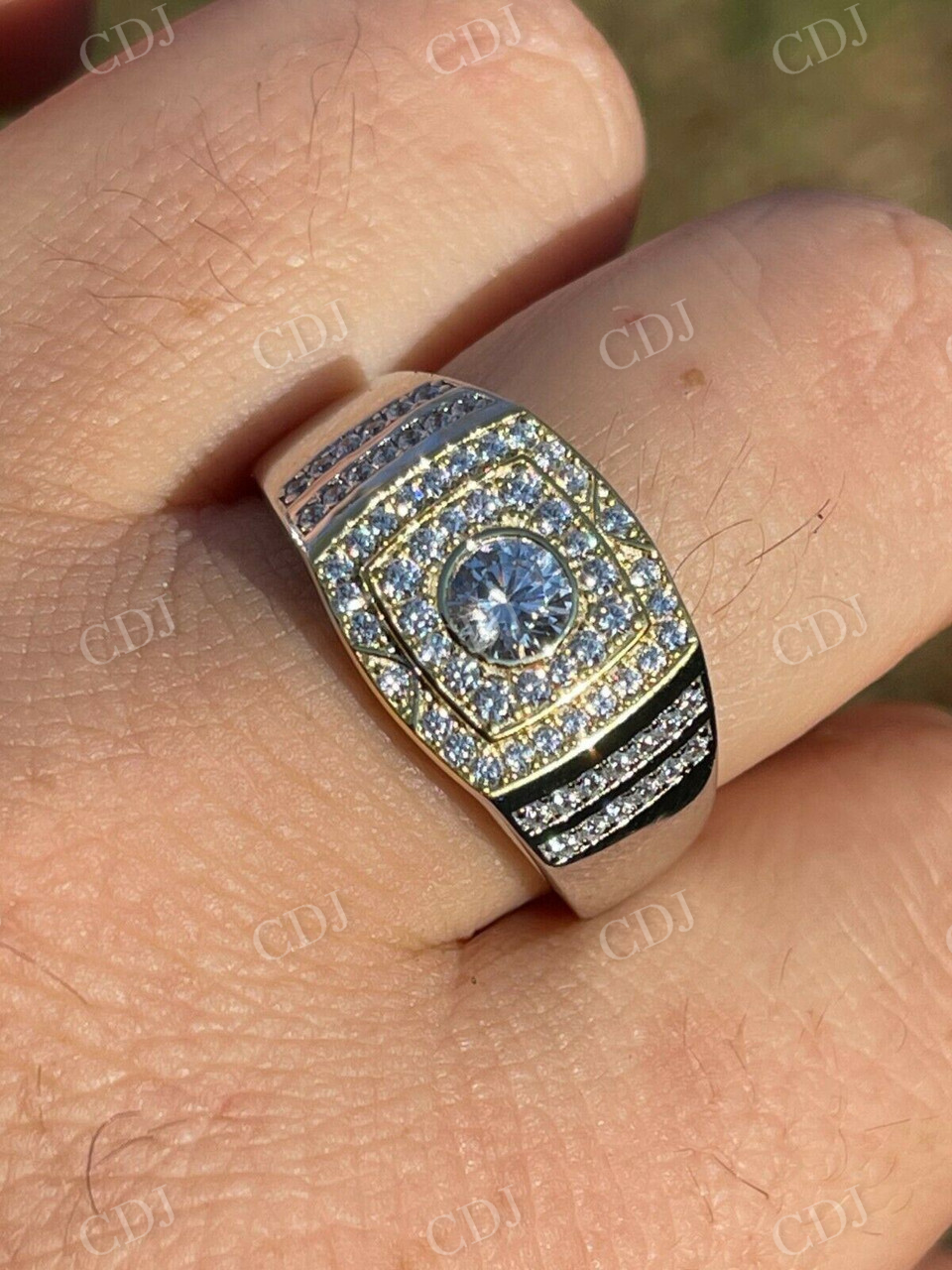 Bezel Iced Out Solitaire Hip Hop ring  customdiamjewel   
