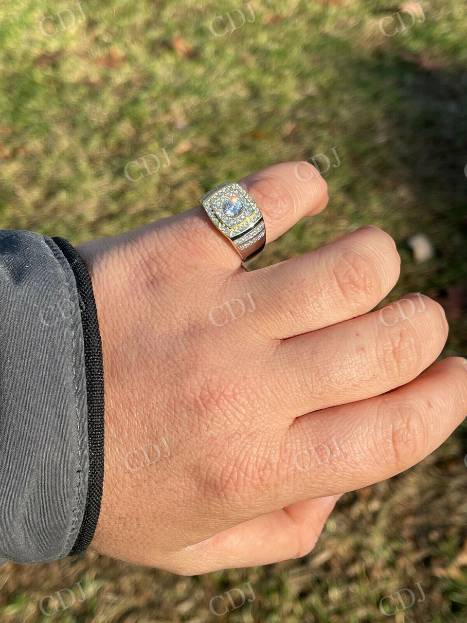 Bezel Iced Out Solitaire Hip Hop ring  customdiamjewel   