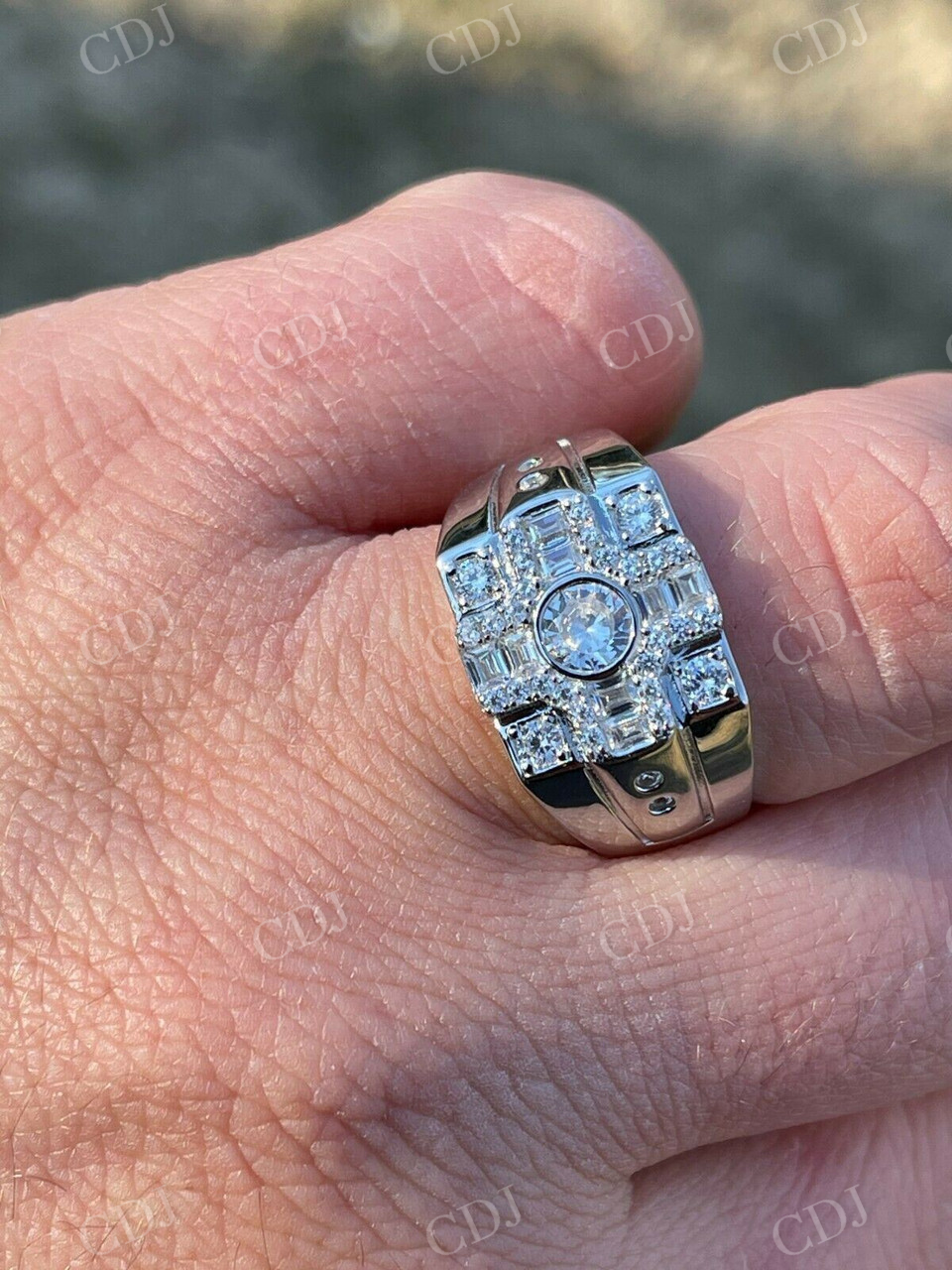 Baguette Men's Hip Hop Ring  customdiamjewel   