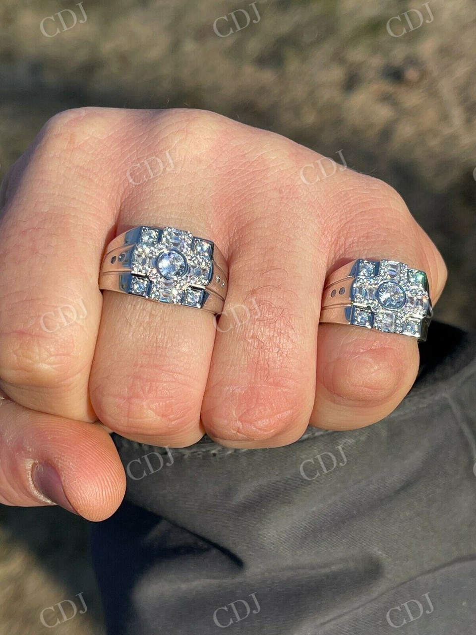 Baguette Men's Hip Hop Ring  customdiamjewel   