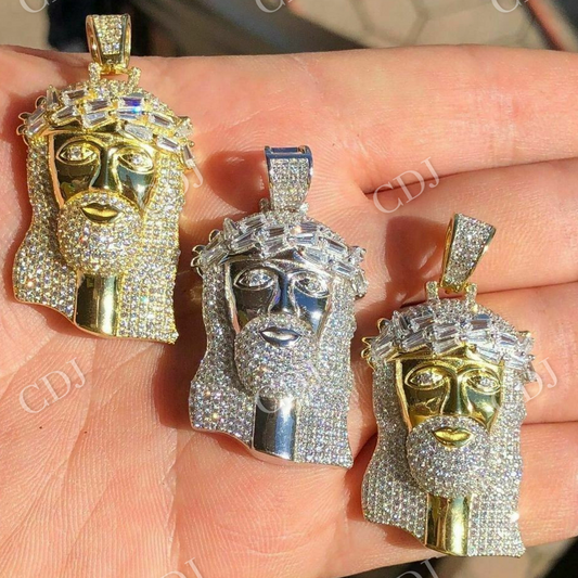 Iced 2ct Diamond Jesus Pendant  customdiamjewel   