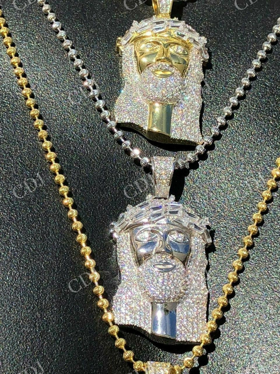 Iced 2ct Diamond Jesus Pendant  customdiamjewel   