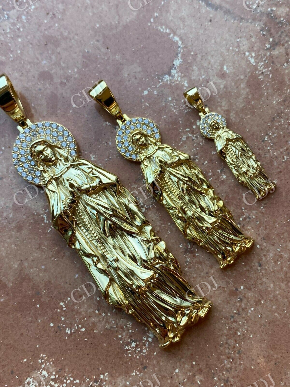 Luxury 14k Gold Virgin Mary Pendant customdiamjewel