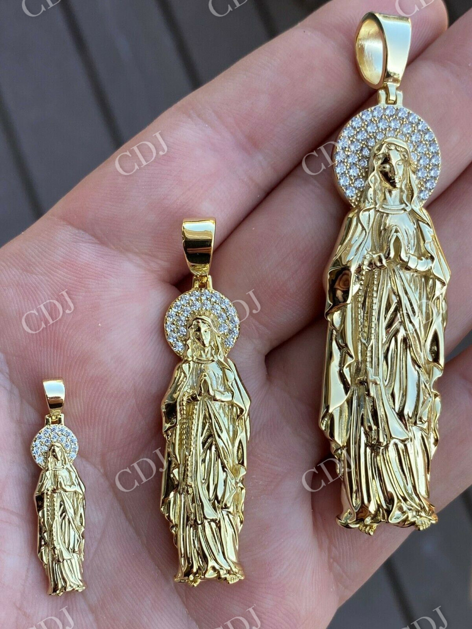 Luxury 14k Gold Virgin Mary Pendant customdiamjewel