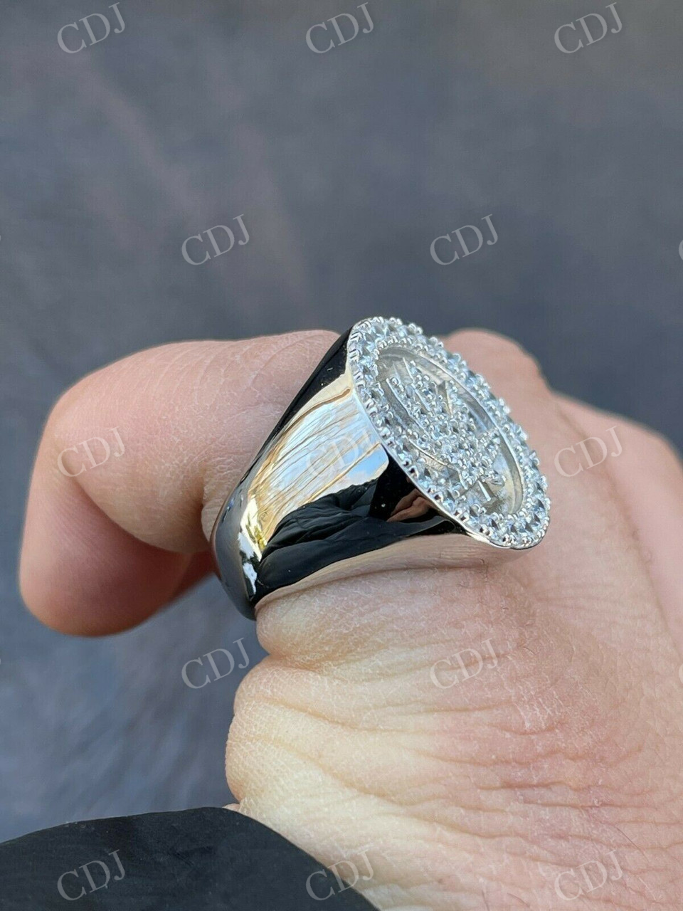 Marijuana Leaf Men's Diamond Ring  customdiamjewel   
