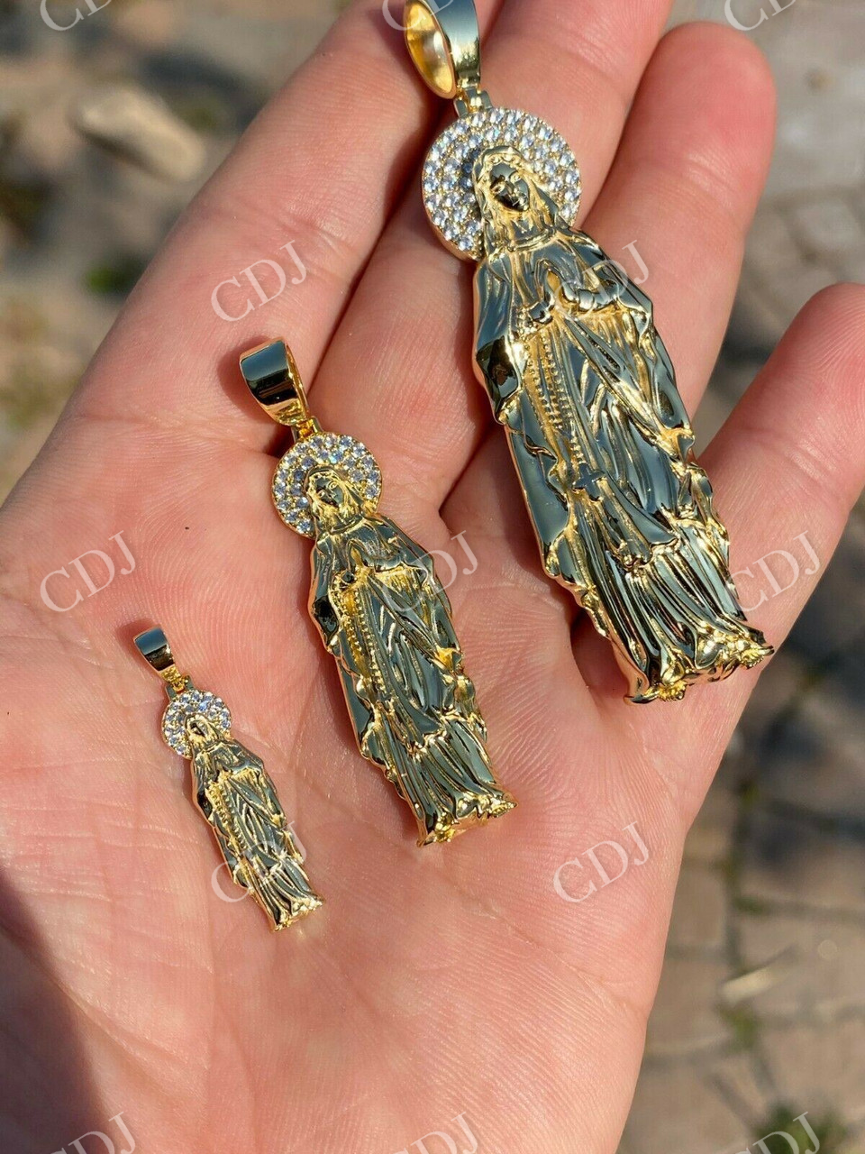Luxury 14k Gold Virgin Mary Pendant customdiamjewel