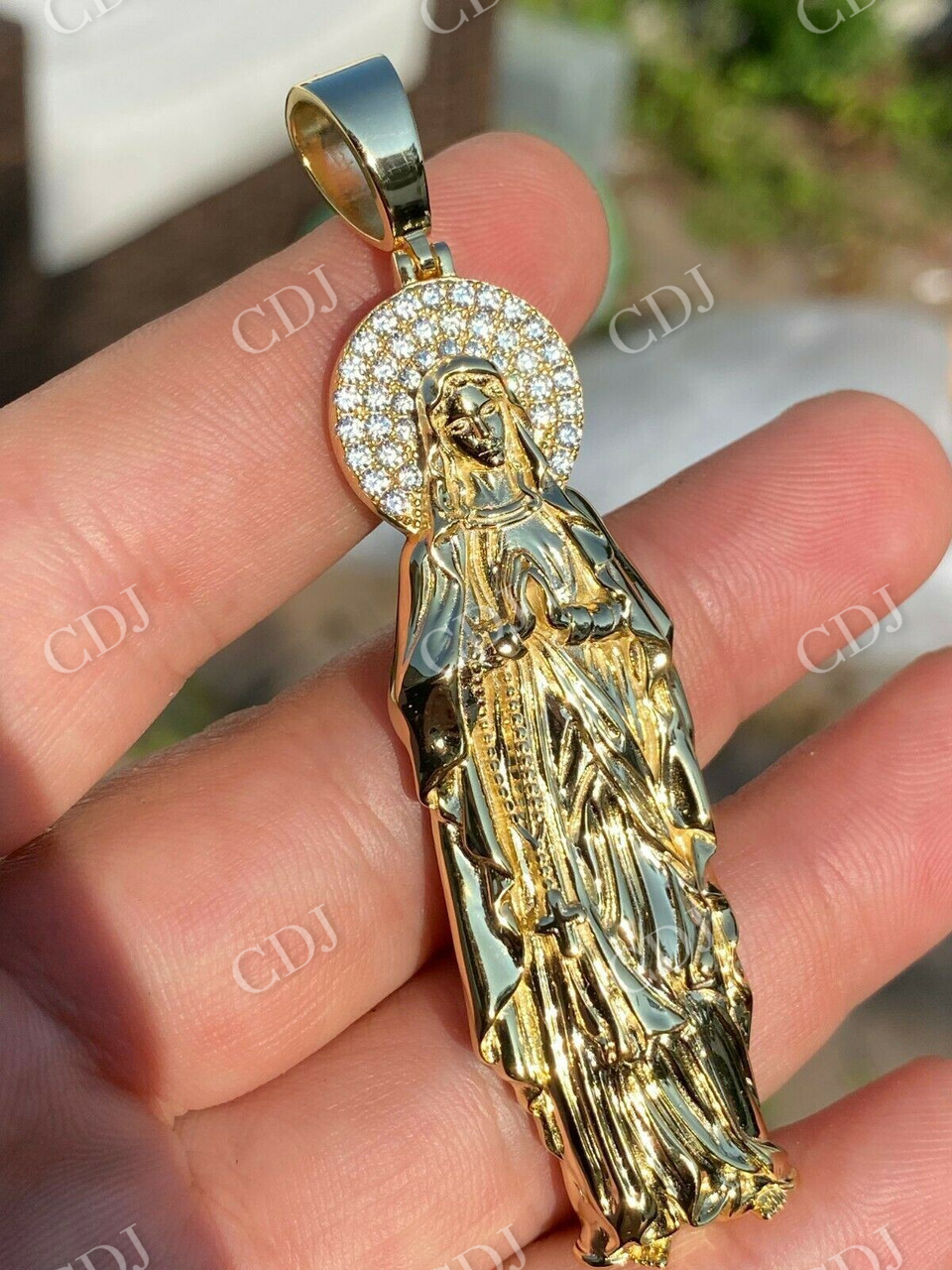 Luxury 14k Gold Virgin Mary Pendant customdiamjewel