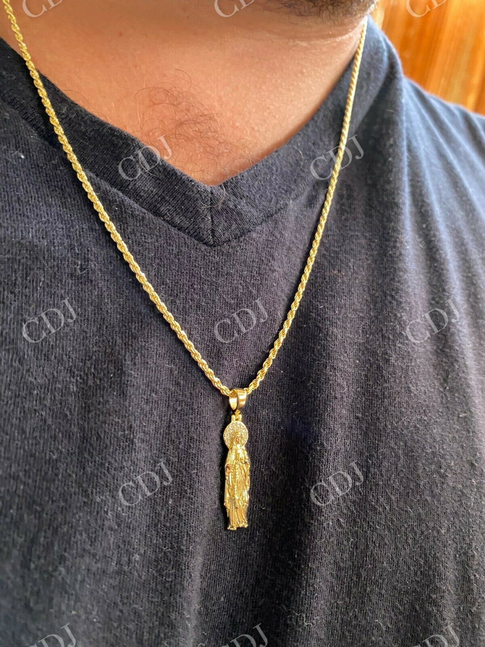 Luxury 14k Gold Virgin Mary Pendant customdiamjewel