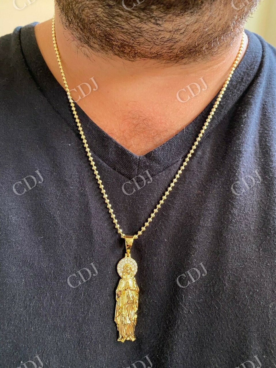 Luxury 14k Gold Virgin Mary Pendant customdiamjewel