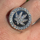 Marijuana Leaf Men's Diamond Ring  customdiamjewel   