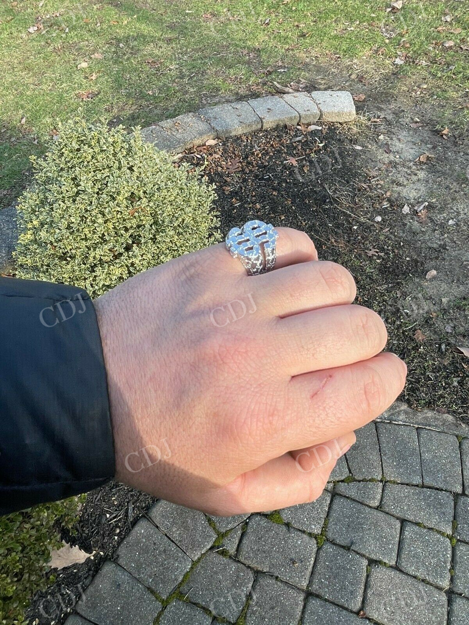 Nugget Dollar Sign Men's Ring  customdiamjewel   