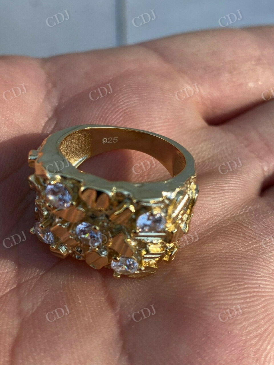 14K Yellow Gold Diamond Hip Hop Ring  customdiamjewel   