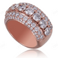14K Rose Gold Moissanite Diamond Half Eternity Ring hip hop jewelry CustomDiamJewel
