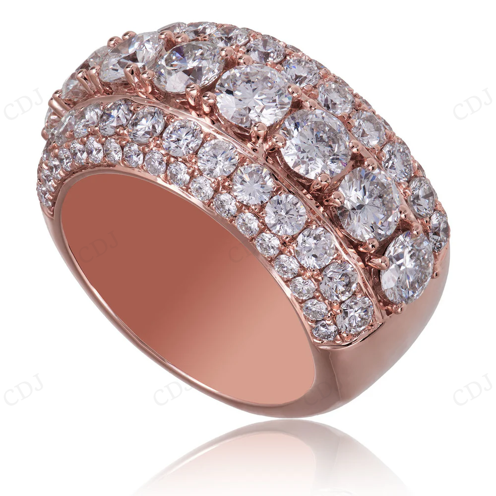 14K Rose Gold Moissanite Diamond Half Eternity Ring hip hop jewelry CustomDiamJewel